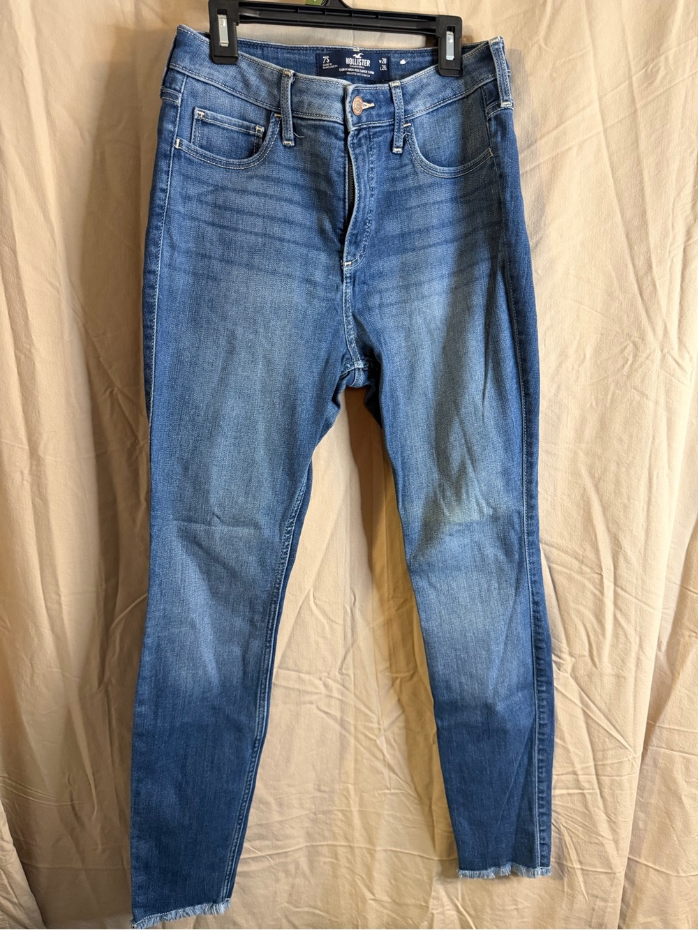 Hollister Curvy High-Rise Super Skinny Jeans Women’s 7S W28 L26 Raw Hem